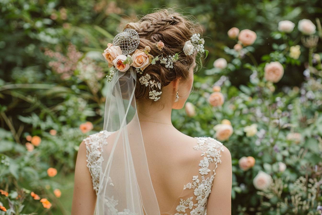 Coiffure mariage avec accessoires vintage