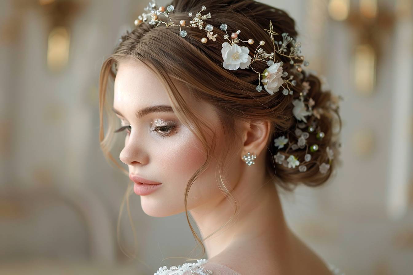 Coiffure mariage avec accessoires