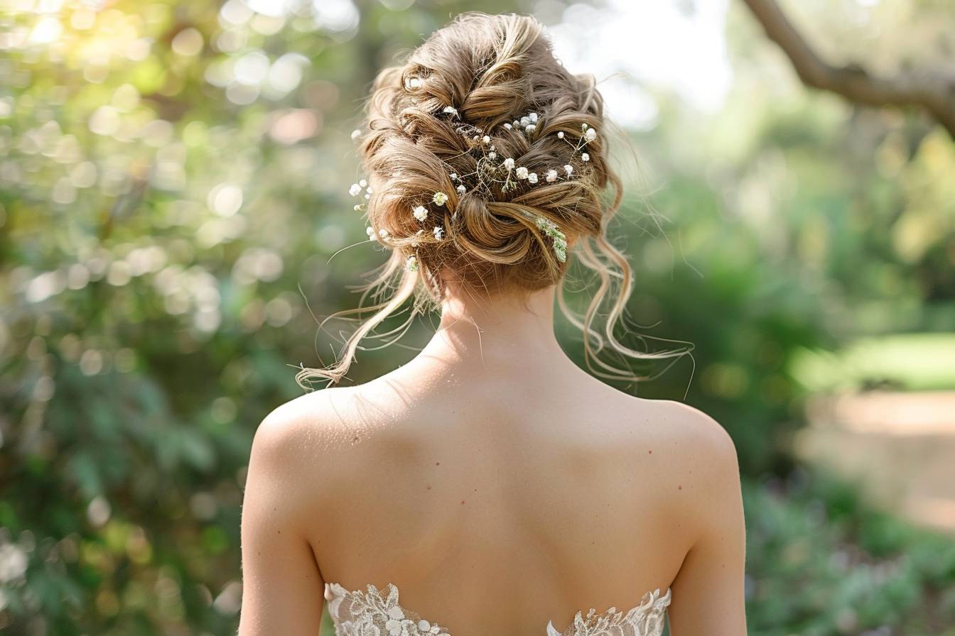 Coiffure mariage avec chignon flou