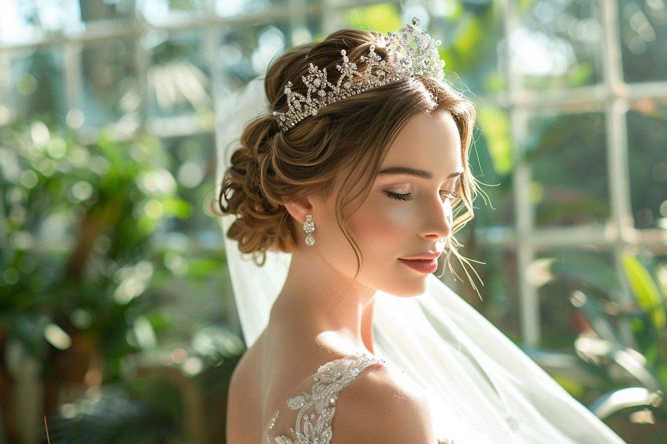 Coiffure mariage avec diadème