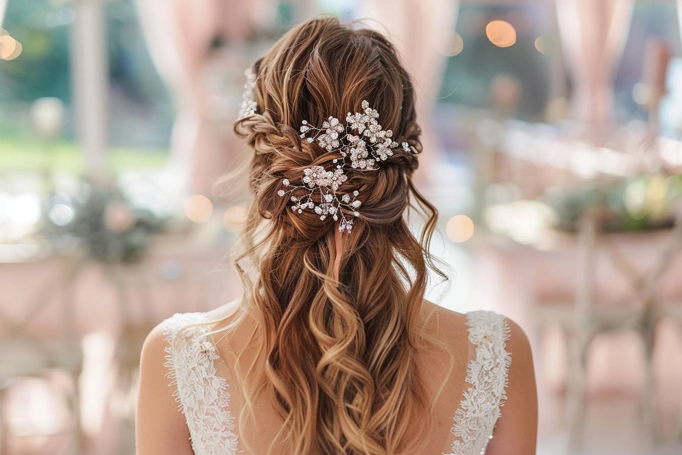 Coiffure mariage demi attachée