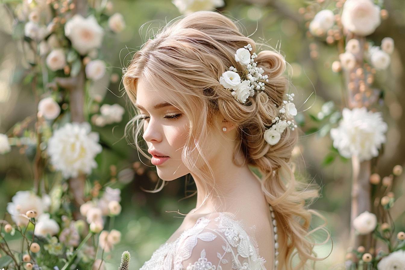 Coiffure mariage pour cheveux blonds