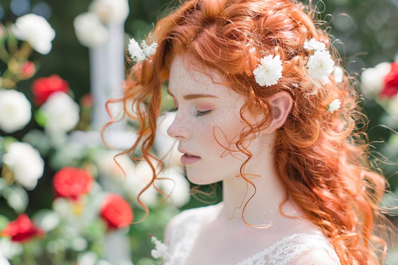 Coiffure mariage pour cheveux roux